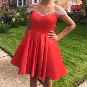 HOMECOMING DRESS Jeweled off shoulder w pockets!